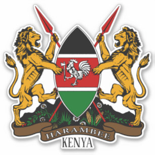 Sticker Armoiries Nationales Du Kenya Patriotique