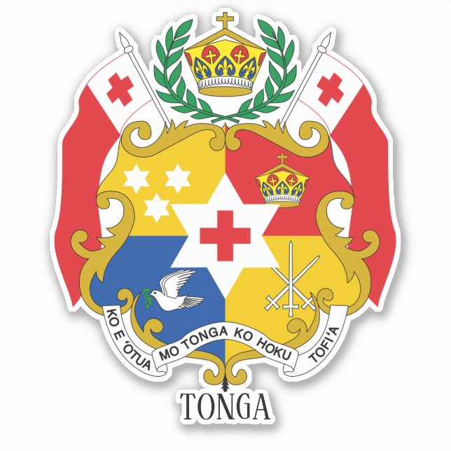 Sticker Armoiries Nationales Tonga Patriotique (Devant)
