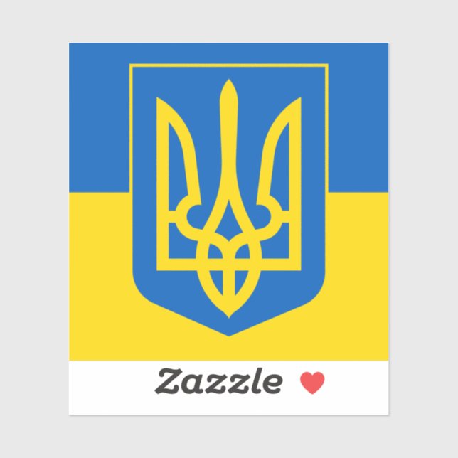 Sticker Armoiries ukrainiennes. Trident. Truzyb.  (Feuille)