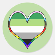 Sticker Aro Pride Heart Classic Round