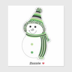 Sticker Aro Pride Snowman Snowperson Vert gris blanc noir
