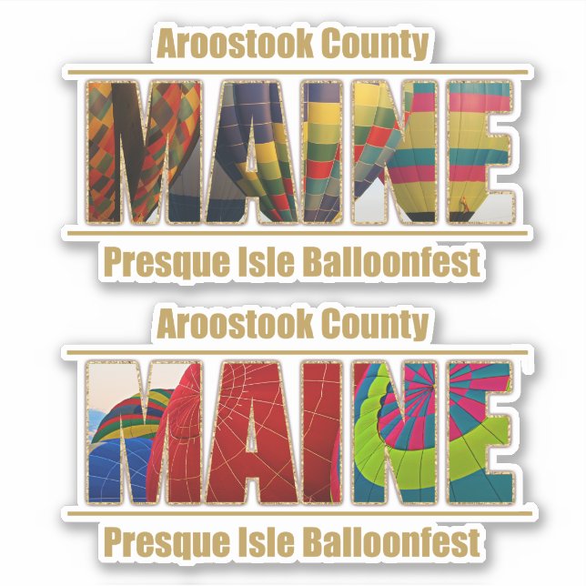 Sticker Aroostook Comté De Maine Balloonfest Dans L'Île Pr (Devant)
