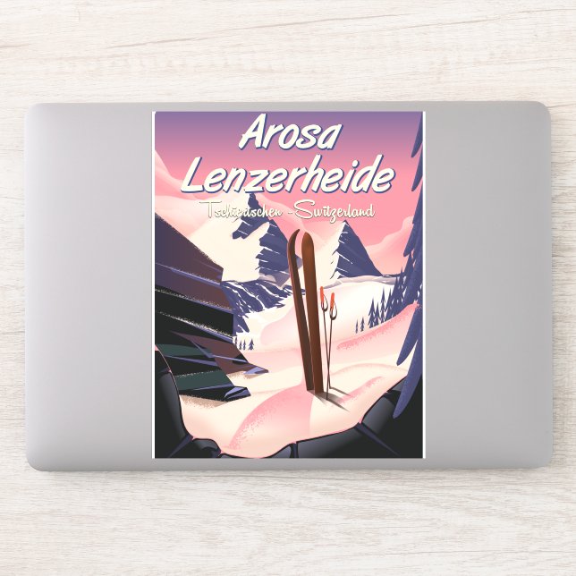 Sticker Arosa Lenzerheide, poster suisse de ski. (Ordinateur)