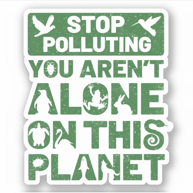 Sticker Arrêter la pollution (Devant)