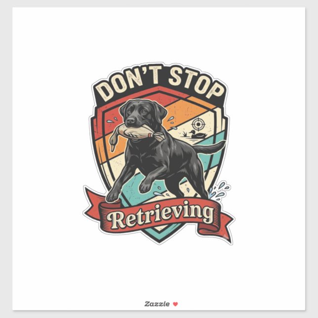 Sticker Arrêtez de récupérer le canard de chien labrador n (Feuille)