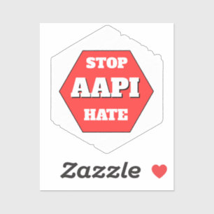 Sticker Arrêtez la Haine envers les AAPI Rectangulaire