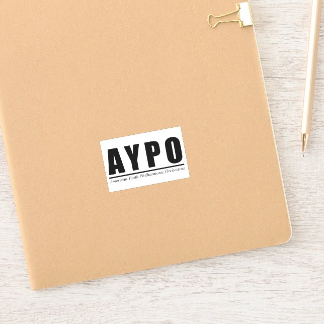 Sticker Arrière - plan AYPO Black Logo Blanc (Carnet)