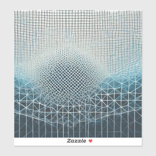 Sticker Arrière - plan de maillage complexe en blues (Feuille)