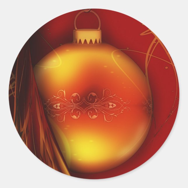 Sticker Arrière - plan rouge Bauble de Noël (Devant)