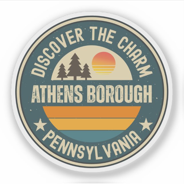 Sticker Arrondissement d'Athènes, Pennsylvanie (Devant)