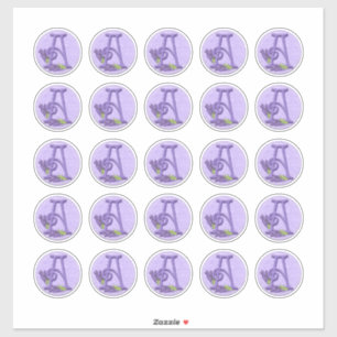 Sticker Arrondissements Monogrammes Lavande Style Felt