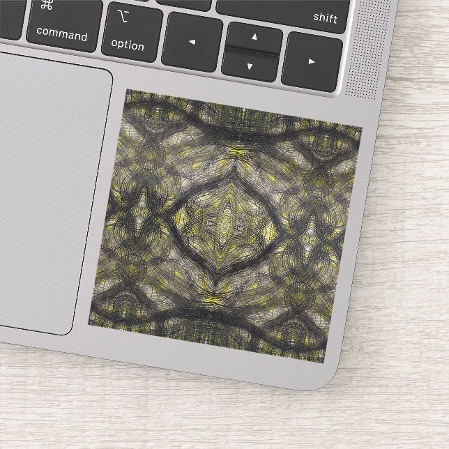 Sticker Art abstrait aquarelle jaune foncé (Détail)