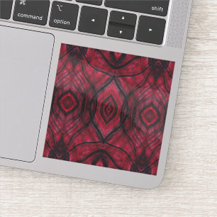 Sticker Art abstrait aquarelle rouge de vigilance