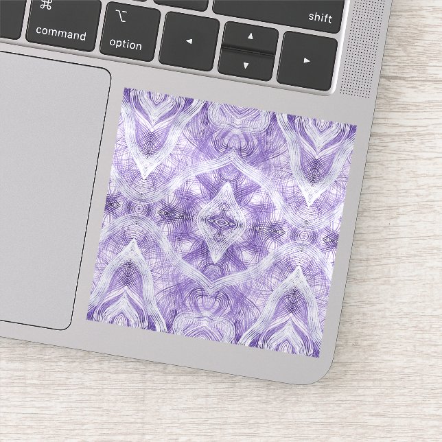 Sticker Art abstrait aquarelle violet clair ombre (Détail)
