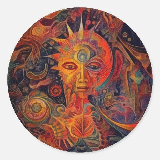 Sticker Art Abstrait moderne déesse (Devant)