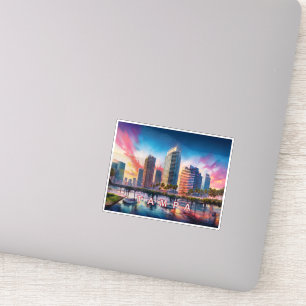 Sticker Art Abstrait Tampa Skyline
