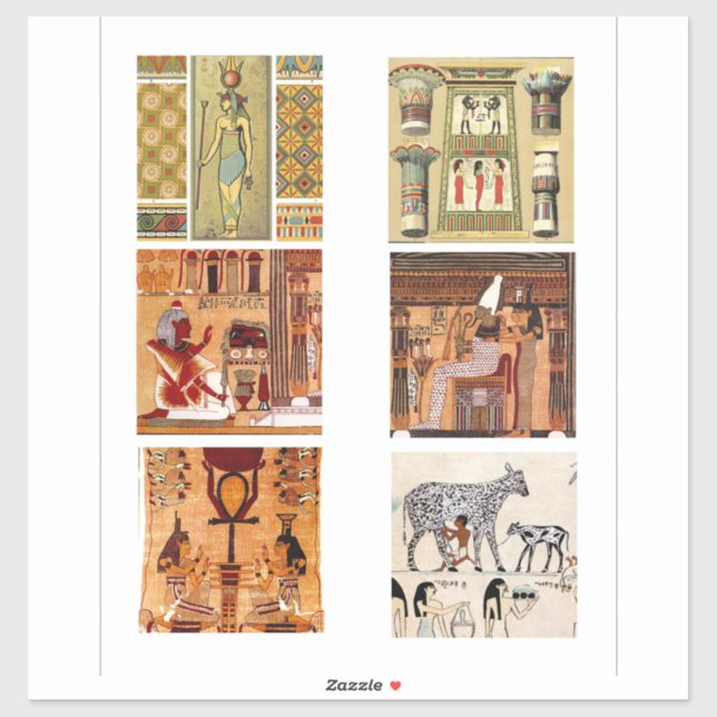 Sticker Art antique égyptien Vintage (Feuille)