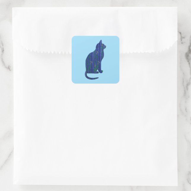 Sticker Art Chat Bleu (Sac)