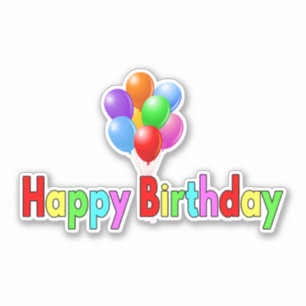 Sticker Art coloré de joyeux anniversaire