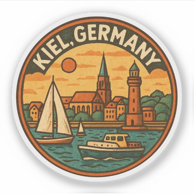 Sticker Art côtier de Kiel en Allemagne (Devant)