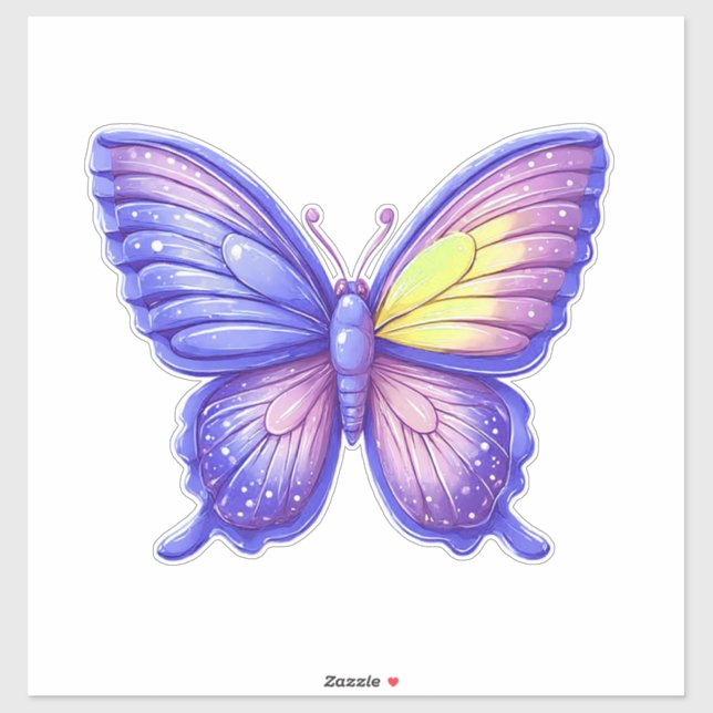 Sticker Art de ballon papillon violet vibrant (Feuille)