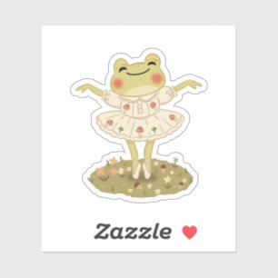 Sticker Art de champignon grenouille de ballet Cottagecore