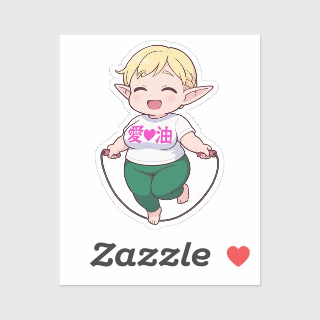 Sticker Art de fille elfe chibi Erufuda (Feuille)