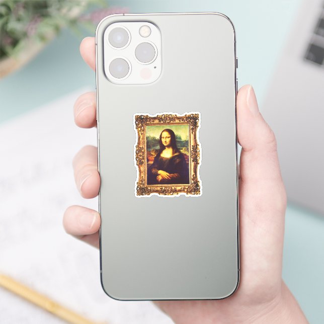 Sticker Art de la Renaissance encadré : Mona Lisa par Da V (Téléphone)