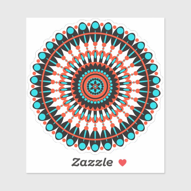 Sticker Art de mandala géométrique coloré-46456 (Feuille)