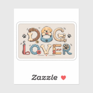 Sticker Art de mots pour amateur de chiens