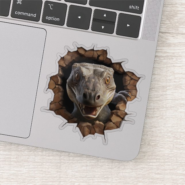 Sticker Art de rupture de mur d'iguane 3D – Safari réalist (Détail)