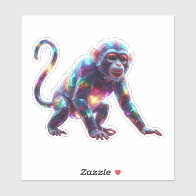 Sticker Art de Singe de Cristal (Feuille)