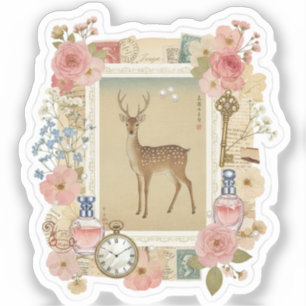Sticker Art élégant de collage Ukiyoe – Beauté vintage JP