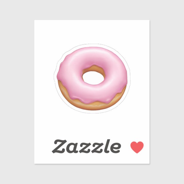Sticker Art Emoji de Donut givrée rose (Feuille)