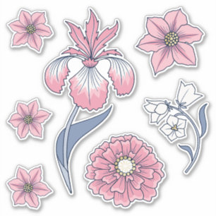 Sticker Art Floral rose victorien