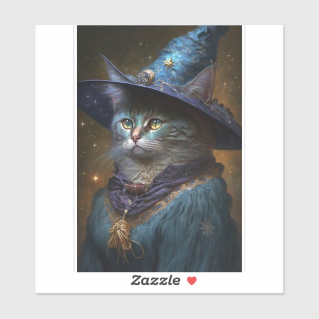 Sticker Art Imaginaire Chat Witch (Feuille)