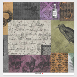 Sticker Art médiéval d'Halloween gothique Éffrayant apothe