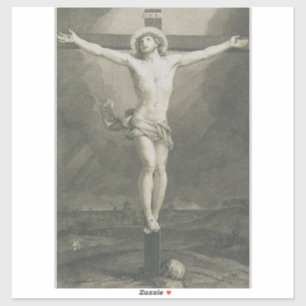 Sticker Art minimaliste de la Crucifixion Monomatique