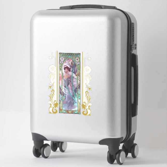 Sticker Art Nouveau Alphonse Mucha Soirée Contemplation (Sur valise)