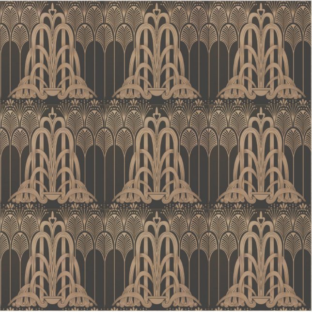 Sticker Art nouveau, Art déco, Noir, bronze, élégant, chic (Devant)