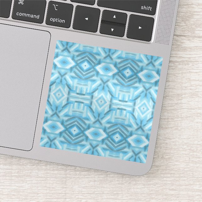 Sticker Art pastel doux abstrait bleu clair staccato (Détail)