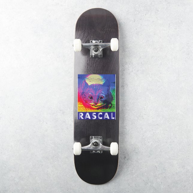 Sticker Art Pop Psychédélique Chat du Cheshire Coquin Alic (Skateboard)