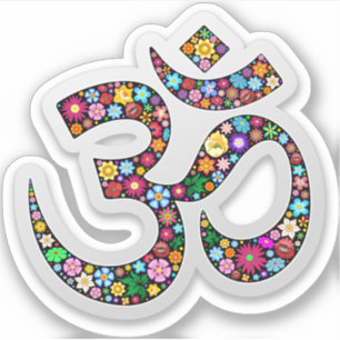 Sticker Art symbolique floral Namaste