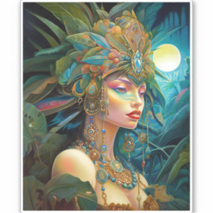 Sticker Art Tropical Lady Imaginaire