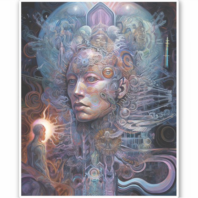 Sticker Art Visionnaire Surreal Man (Devant)