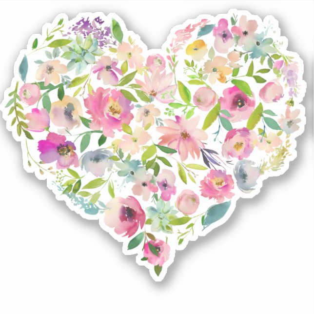 Sticker Artisan Floral Heart Love Mariage Valentine Maman (Devant)