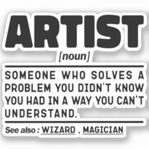 Sticker Artist Noun Définition Drôle Drôle Sayings Cool
