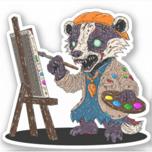 Sticker Artiste Badger Zombie