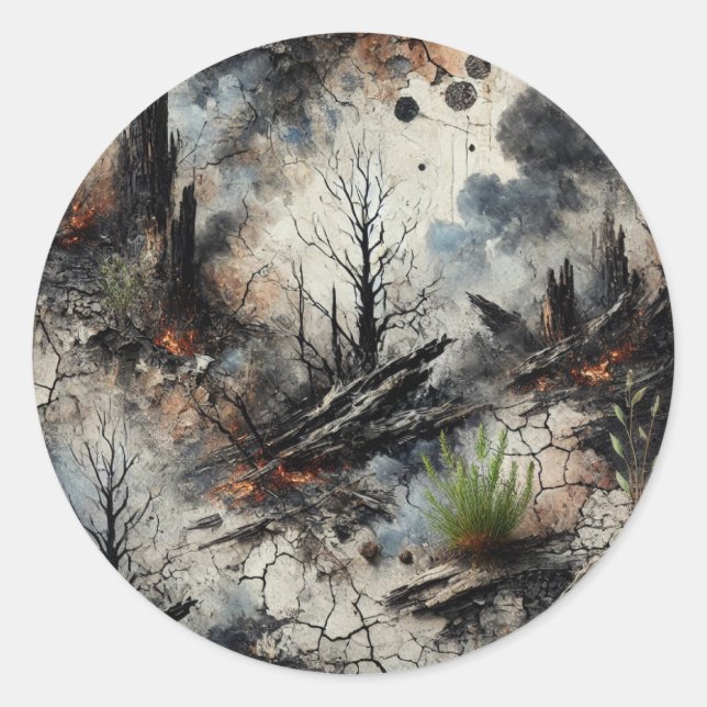 Sticker Artistic Rond avec Conception Abstraite (Devant)