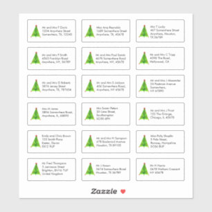 Sticker Artsy Christmas Tree 18 Nom individuel Adresses